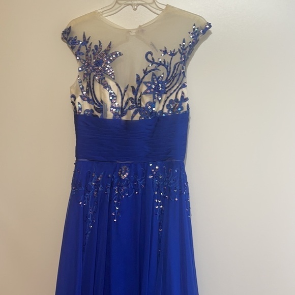 Prom,Wedding Guest ,Dress ,Royal Blue,Lace Overlay,Size 4 - Picture 4 of 9